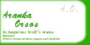 aranka orsos business card