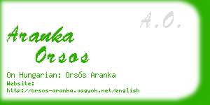 aranka orsos business card